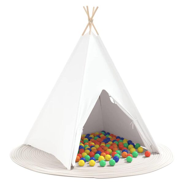 vidaXL Teepee stan Bílá 120 x 120 x 150 cm Tkanina & Plast