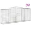 vidaXL Klenut&eacute; gabionov&eacute; ko&scaron;e 12ks 300x50x120/140cm pozinkovan&eacute; železo