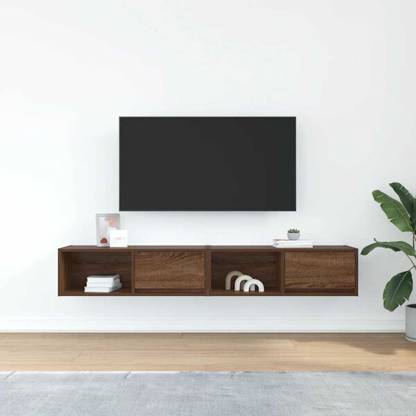 vidaXL TV skř&iacute;ňky 2 ks Hněd&yacute; dub 80x31x25,5 cm Dřevěn&aacute; konstrukce
