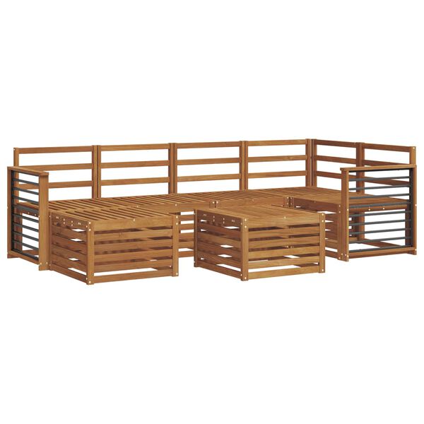 vidaXL Sedac&iacute; soupravy Př&iacute;rodn&iacute; Masivn&iacute; ak&aacute;tov&eacute; dřevo