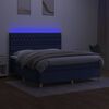 vidaXL Box spring postel s matrac&iacute; a LED modr&aacute; 160x200 cm textil