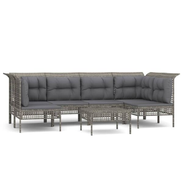 vidaXL 7d&iacute;ln&aacute; zahradn&iacute; sedac&iacute; souprava s podu&scaron;kami &scaron;ed&aacute; polyratan