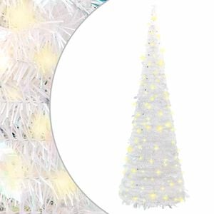 vidaXL Uměl&yacute; v&aacute;nočn&iacute; stromek pop-up 50 LED diod b&iacute;l&yacute; 120 cm