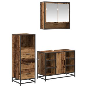 vidaXL Sada koupelnov&eacute;ho n&aacute;bytku 3 pcs Star&eacute; dřevo kompozitn&iacute; dřevo