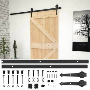 vidaXL Posuvn&eacute; dveře Přirozen&aacute; a čern&aacute; 80 x 210 cm