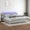 vidaXL Box spring postel s matrac&iacute; a LED světle &scaron;ed&aacute; 200x200 cm textil