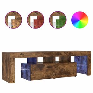 vidaXL TV skř&iacute;ňka s LED osvětlen&iacute;m kouřov&yacute; dub 140 x 36,5 x 40 cm