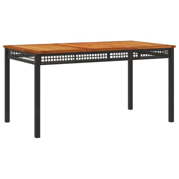 vidaXL 5d&iacute;ln&yacute; zahradn&iacute; j&iacute;deln&iacute; set s podu&scaron;kami čern&yacute; polyratan