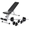 vidaXL Posilovac&iacute; lavice se sadou činek barbell a dumbbell 60,5 kg