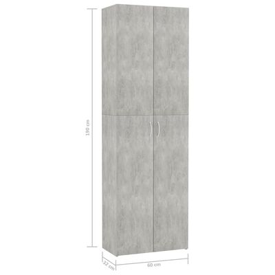 vidaXL Kancelářská skříň betonově šedá 60 x 32 x 190 cm dřevotříska