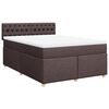 vidaXL Box spring postel s matrac&iacute; tmavě hněd&aacute; 160x200 cm textil