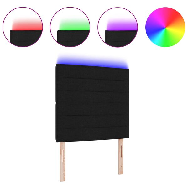 vidaXL LED hlavov&aacute; deska s LED p&aacute;sov&yacute;mi světly Čern&aacute; 100 cm Polyester