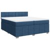 vidaXL Box spring postel s matrac&iacute; modr&aacute; 200x200 cm textil