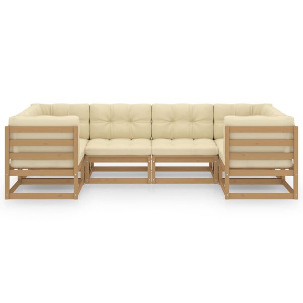 vidaXL 6d&iacute;ln&aacute; zahradn&iacute; souprava s podu&scaron;kami medově hněd&aacute; borovice