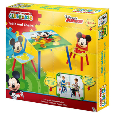 Disney 3dílná sada stolu a židlí Mickey Mouse dřevo WORL119014