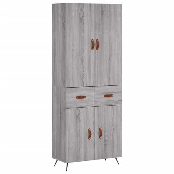 vidaXL Skř&iacute;ň highboard &scaron;ed&aacute; sonoma 69,5 x 34 x 180 cm kompozitn&iacute; dřevo