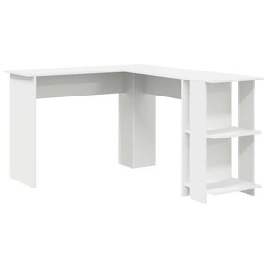vidaXL Rohov&yacute; psac&iacute; stůl B&iacute;l&aacute; Kompozitn&iacute; dřevo 140 x 113,5 x 75 cm