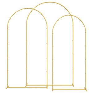 vidaXL Svatebn&iacute; oblouk 3 ks Zlat&aacute; 120 x 40 x 217 cm Ocel