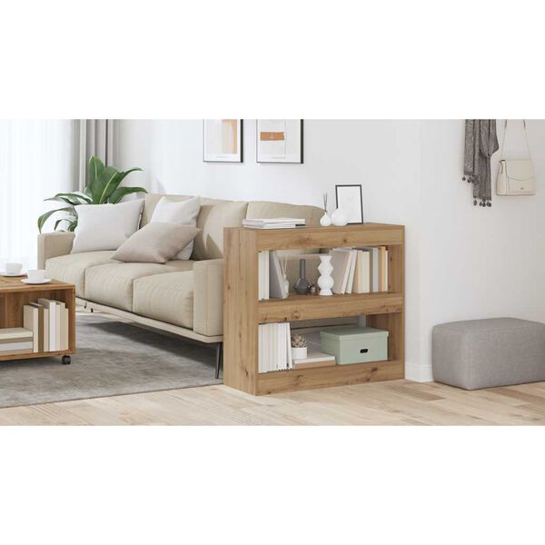 vidaXL Knihovna / dělic&iacute; stěna dub artisan 80x30x72 cm