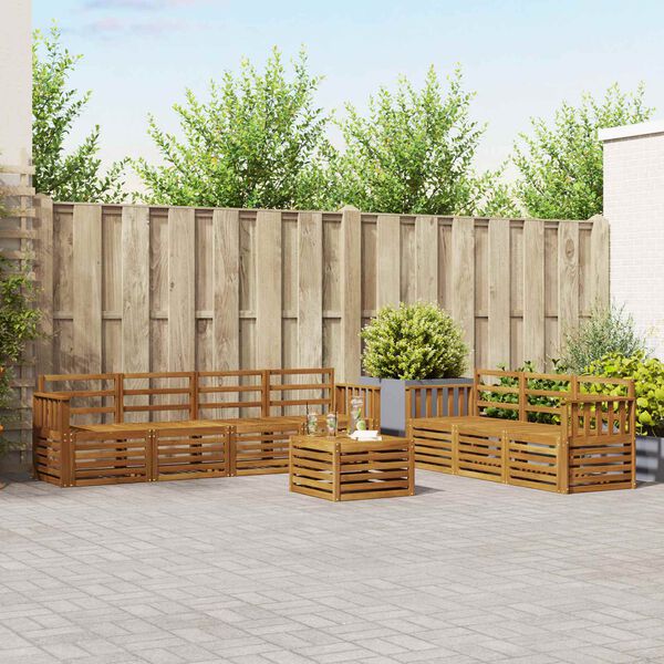 vidaXL Sedac&iacute; soupravy 8 pcs Př&iacute;rodn&iacute; Masivn&iacute; ak&aacute;tov&eacute; dřevo