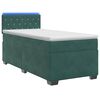 vidaXL Box spring postel s matrac&iacute; a LED Tmavě zelen&aacute; 80 x 200 cm