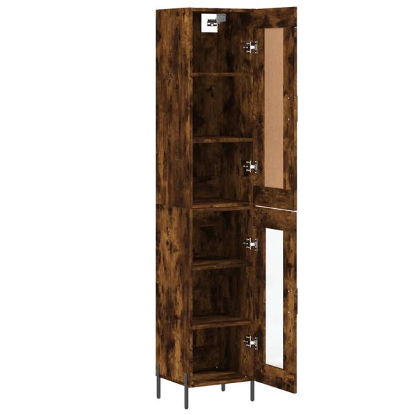 vidaXL Skř&iacute;ň highboard kouřov&yacute; dub 34,5 x 34 x 180 cm kompozitn&iacute; dřevo