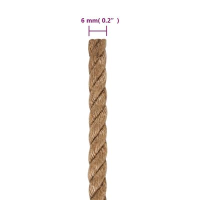 vidaXL Jutové lano 50 m dlouhé 6 mm silné