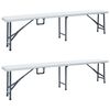 vidaXL Skl&aacute;dac&iacute; zahradn&iacute; lavice 2 ks 180 cm HDPE b&iacute;l&eacute;
