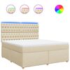 vidaXL Box spring postel s matrac&iacute; kr&eacute;mov&aacute; 180x200 cm textil