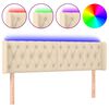 vidaXL Čelo postele s LED kr&eacute;mov&eacute; 163 x 16 x 78/88 cm textil