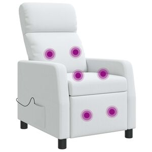 vidaXL Mas&aacute;žn&iacute; polohovac&iacute; křeslo B&iacute;l&aacute; Textil