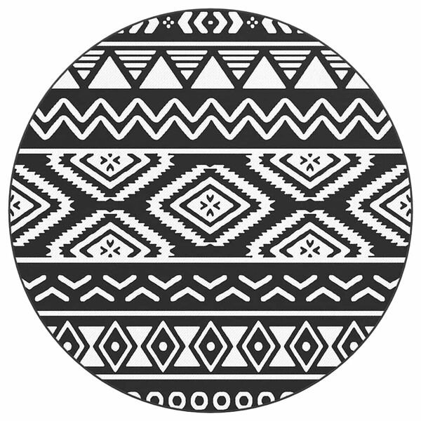 vidaXL Venkovní koberec ARAKIL černý Ø 200 cm PP