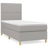 vidaXL Box spring postel s matrac&iacute; světle &scaron;ed&aacute; 90x200 cm textil