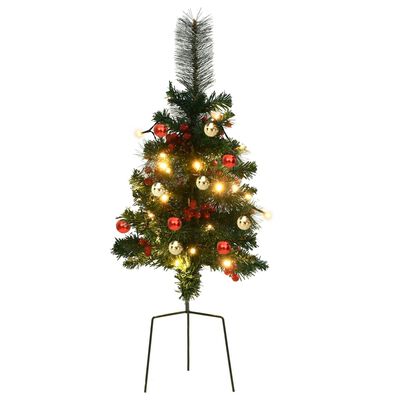 vidaXL Umělé vánoční stromky s LED osvětlením k cestě 2 ks 76 cm PVC