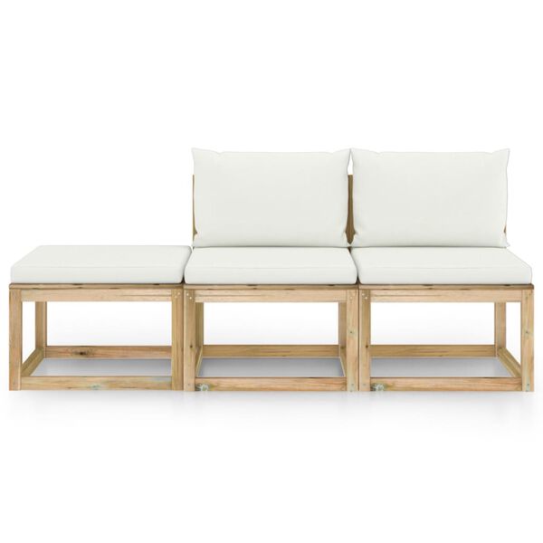 vidaXL 3d&iacute;ln&aacute; zahradn&iacute; sedac&iacute; souprava s kr&eacute;mov&yacute;mi podu&scaron;kami