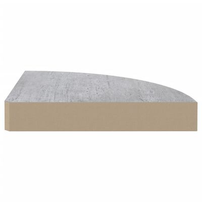 vidaXL Nástěnné rohové police 2 ks betonově šedé 35 x 35 x 3,8 cm MDF