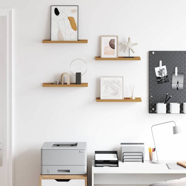 vidaXL N&aacute;stěnn&aacute; polička 4 pcs B&eacute;žov&aacute; 40 x 9 x 3 cm kompozitn&iacute; dřevo