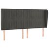 vidaXL Čelo postele typu u&scaron;&aacute;k tmavě &scaron;ed&eacute; 203x23x118/128 cm samet