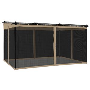 vidaXL Alt&aacute;n se s&iacute;ťovan&yacute;mi stěnami taupe 4 x 3 m ocel