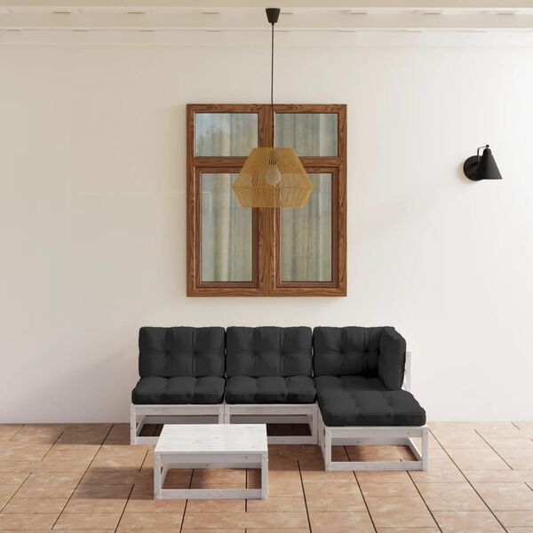 vidaXL 5dílná zahradní sedací souprava s poduškami masivní borovice