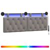 vidaXL Z&aacute;věsn&eacute; čelo postele S LED osvětlen&iacute;m Taupe Textil