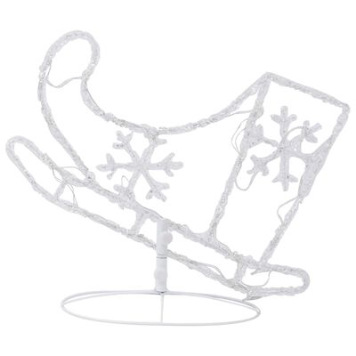 vidaXL Akryloví vánoční létající sobi a sáně 260x21x87 cm studení bílí