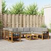 vidaXL Venkovn&iacute; pohovkov&aacute; souprava 10 pcs Př&iacute;rodn&iacute; a světle &scaron;ed&aacute;