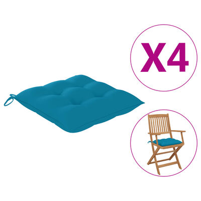 vidaXL Polstry na židle, 4 ks, modré, 40x40x8 cm