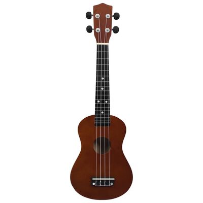 vidaXL Set sopránové ukulele s obalem pro děti tmavé dřevo 23"