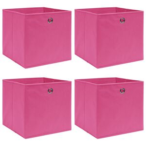 vidaXL &Uacute;ložn&eacute; boxy 4 ks růžov&eacute; 32 x 32 x 32 cm textil
