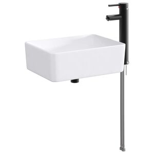 vidaXL Um&yacute;vadlo s bateri&iacute; a odpadem Matn&aacute; čern&aacute; 40,5 x 30,5 x 13 cm