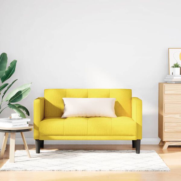 vidaXL Loveseat Sofa žlut&aacute; 111 cm textil
