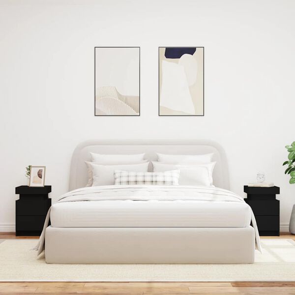 vidaXL Nočn&iacute; stolky s LED osvětlen&iacute;m 2 ks čern&eacute; 35 x 39 x 55 cm