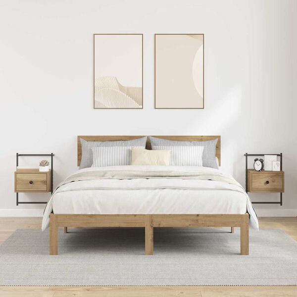 vidaXL Nočn&iacute; skř&iacute;ňka se z&aacute;suvkou 2 pcs Artisanov&yacute; dub 35 x 30 x 51 cm